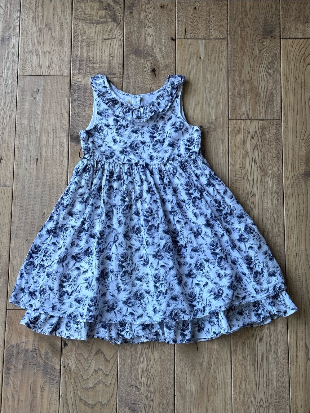 Laura Ashley Sleeveless Navy Blue Floral Dress size 5